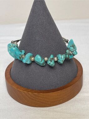 Turquoise Nugget Bracelet - Blue/Green Stones Wrap Style